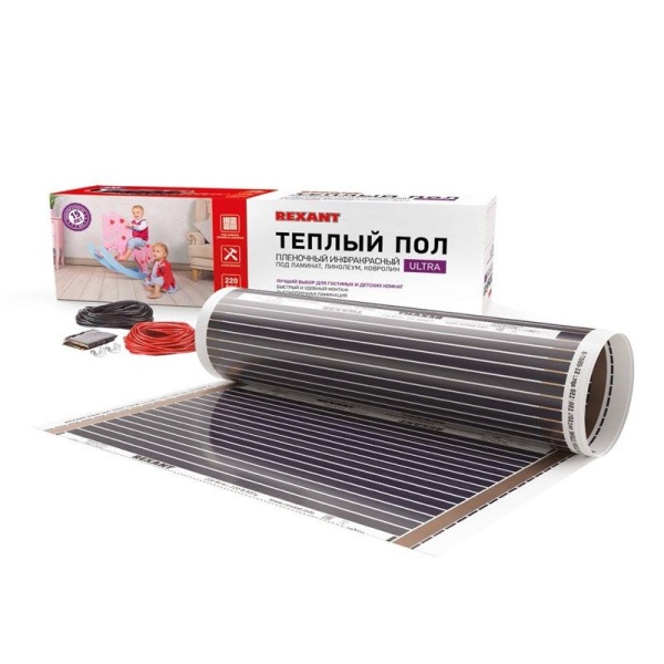 Пленочный теплый пол Ultra RXM 220 2,5м², 0,5х5м, 550Вт REXANT