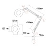 Лупа на струбцине круглая 5D с подсветкой 56 SMD LED, ø127мм, белая REXANT