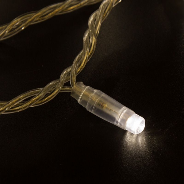 Гирлянда светодиодная Нить 10м 200 LED ТЕПЛЫЙ БЕЛЫЙ прозрачный ПВХ IP65 эффект мерцания 230В соединяется нужен блок 303-500-1 NEON-NIGHT