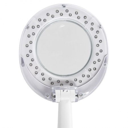 Лупа настольная 3D с подсветкой 30 SMD LED, ø100мм, белая REXANT