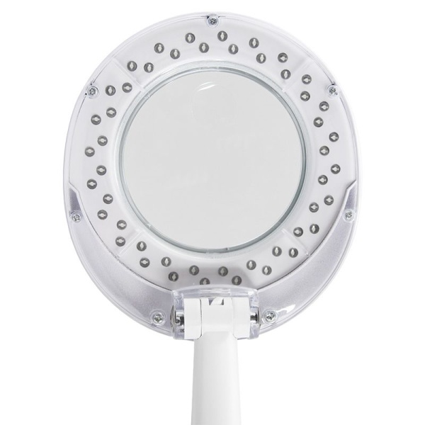 Лупа настольная 3D с подсветкой 30 SMD LED, ø100мм, белая REXANT