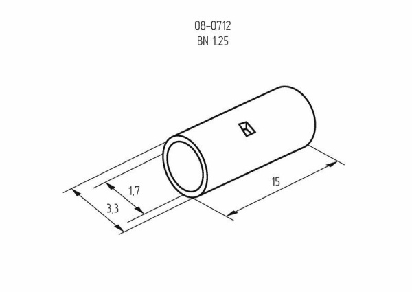 Соединительная гильза L-15мм, 0,5-1,5мм² (ГМЛ (DIN) 1,5) REXANT