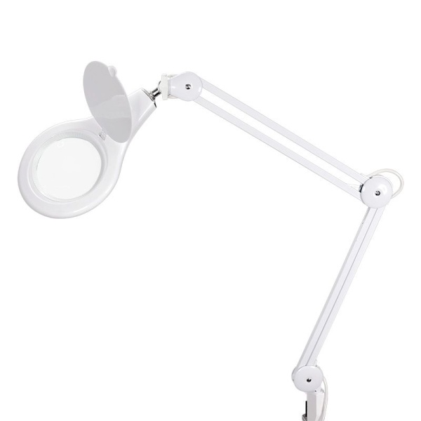 Лупа на струбцине круглая 5D с подсветкой 84 SMD LED, ø178мм, белая REXANT