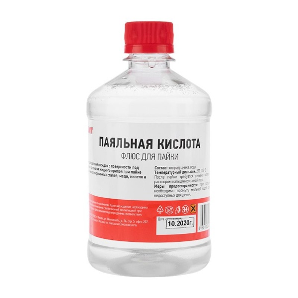 Флюс для пайки, ПАЯЛЬНАЯ КИСЛОТА, 500мл, флакон REXANT