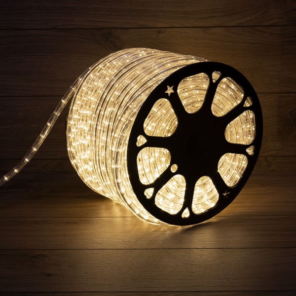 Дюралайт LED двухжильный 230В 13мм 30 LED/м ТЕПЛЫЙ БЕЛЫЙ постоянное свечение модуль 1м бухта 100м NEON-NIGHT