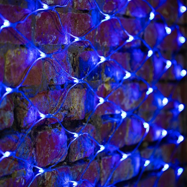 Гирлянда светодиодная Сеть 2х1,5м 288 LED СИНИЙ прозрачный ПВХ IP65 свечение с динамикой 230В блок в комплекте NEON-NIGHT