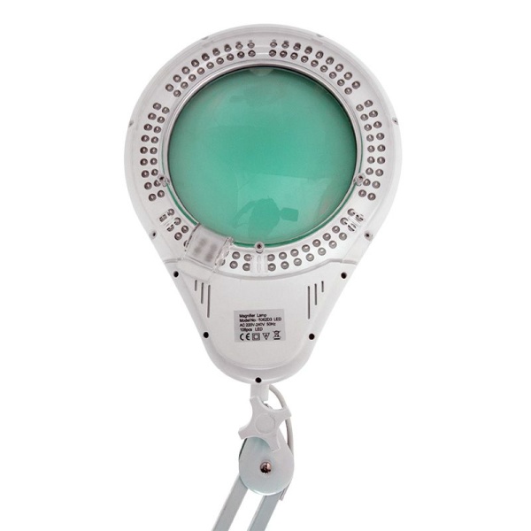 Лупа на струбцине круглая 5D с подсветкой 84 SMD LED, ø178мм, белая REXANT