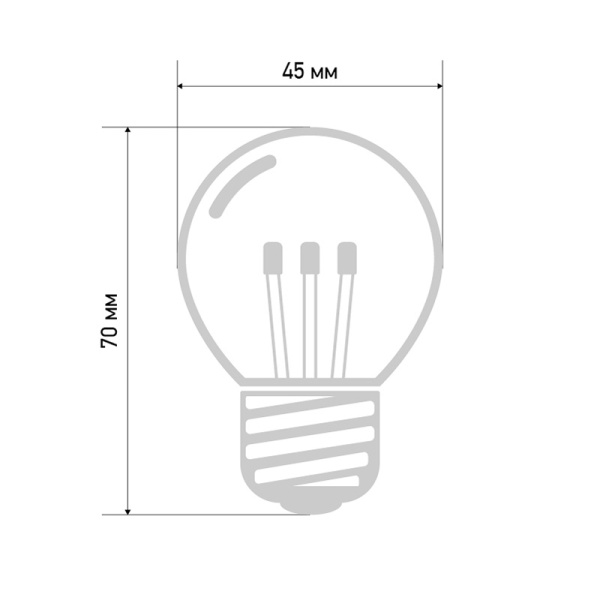 Ретро-лампа светодиодная, диаметр 45мм, E27, 6 LED, 2Вт, РОЗОВЫЙ, прозрачная колба, 230В NEON-NIGHT