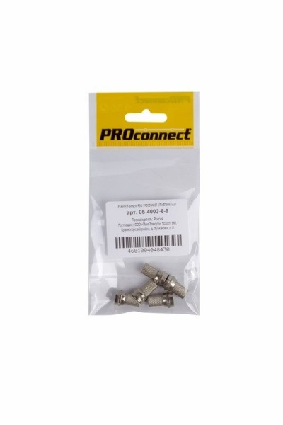 Разъем антенный, штекер F, RG-6, 5 шт. PROconnect