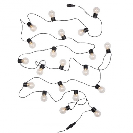 Лофт-гирлянда светодиодная 5 м, черный ПВХ, 20 LED, теплое белое свечение NEON-NIGHT