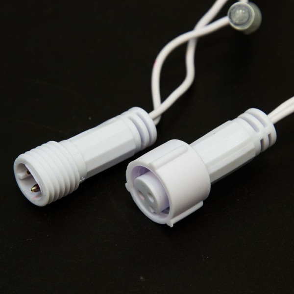Гирлянда светодиодная Нить 10м 100 LED ТЕПЛЫЙ БЕЛЫЙ белый ПВХ IP65 эффект мерцания 230В соединяется нужен блок 303-500-1 NEON-NIGHT