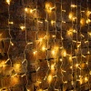 Гирлянда светодиодная Занавес 2х3м 600 LED ТЕПЛЫЙ БЕЛЫЙ прозрачный ПВХ IP65 эффект мерцания 230В нужен блок 303-500-1