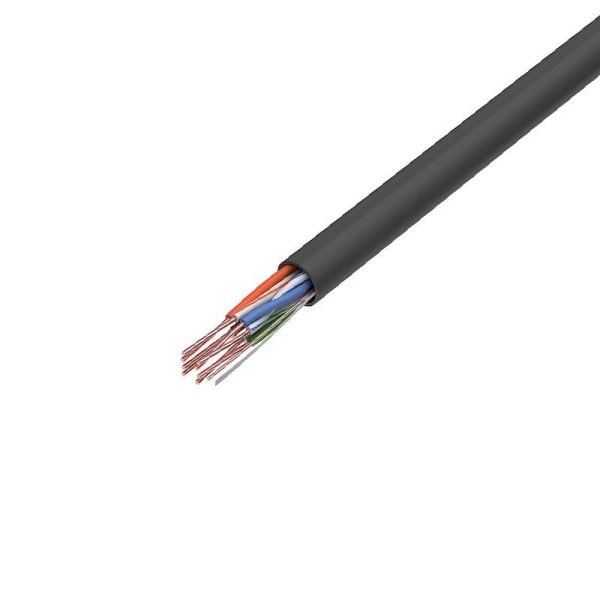 Кабель витая пара U/UTP, CAT 5e, PE, 4PR, 24AWG, OUTDOOR, SOLID, черный, 305м PROconnect