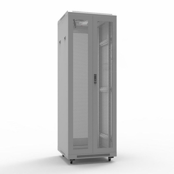 Шкаф напольный 19" 42U 800х800мм, передняя и задняя распашные перфорированные двери, RAL7035 REXANT