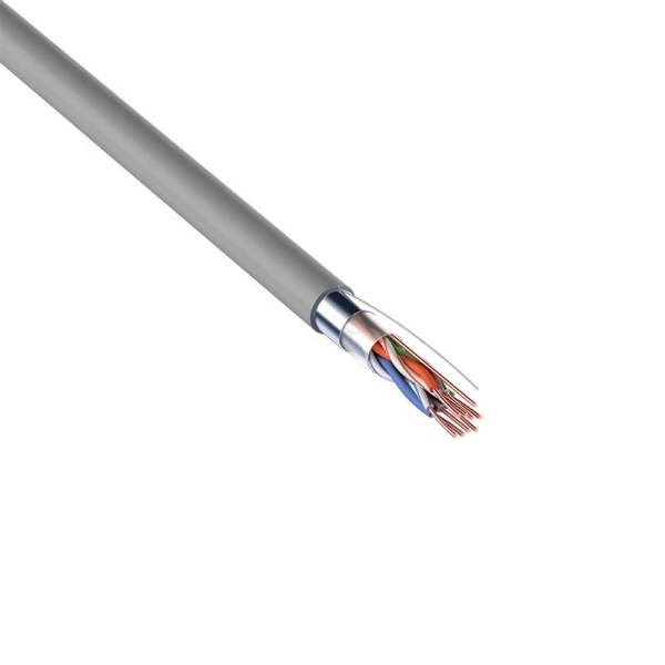 Кабель витая пара F/UTP, CAT 5е, PVC, 4PR, 24AWG, INDOOR, SOLID, серый, 100м PROconnect