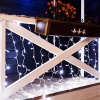 Гирлянда светодиодная Занавес 2х1,5м 192 LED БЕЛЫЙ прозрачный ПВХ IP65 постоянное свечение 230В блок в комплекте NEON-NIGHT