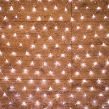 Гирлянда Сеть 1,8х1,5м, прозрачный ПВХ, 180 LED Белый