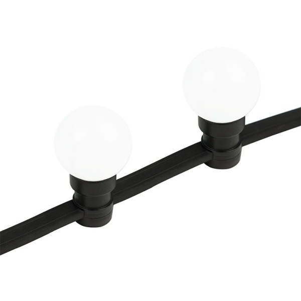 Набор ЕВРО Белт-Лайт 2 жилы, 100м, шаг 40см, 225 LED-ламп, БЕЛЫЙ, 45мм (6 LED), плоский провод каучук NEON-NIGHT