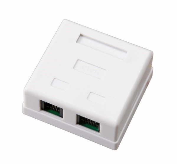 Розетка телефонная + сетевая LAN, на стену, (гнездо 8Р8С (RJ-45) + гнездо 6Р4С (RJ-11)) REXANT