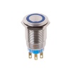 Кнопка антивандальная Ø19 12В(LED) Фикс (5с) OFF-ON/ON-OFF подсв/синяя REXANT