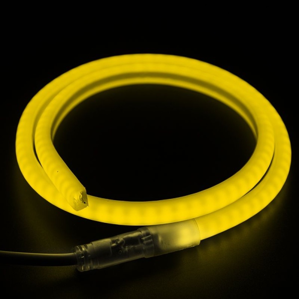 Гибкий неон 12х12мм форма D 120 LED/м ЖЕЛТЫЙ 230В бухта 100м (c комплектом подключения) NEON-NIGHT