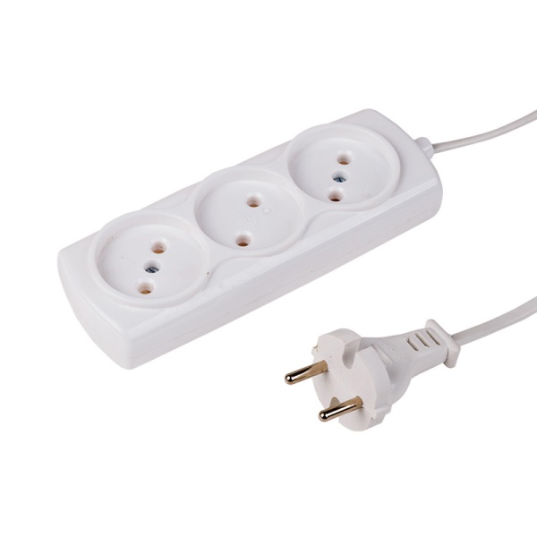Удлинитель STANDARD 3 гнезда, 3м, 2х0,75мм² , б/з, белый PROconnect