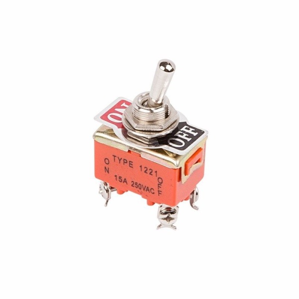 Тумблер 250V 15А (4c) ON-OFF двухполюсный  (KN-201)  REXANT (в упак. 1шт.)