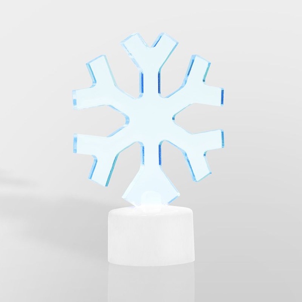 Фигура светодиодная на подставке Снежинка, RGB