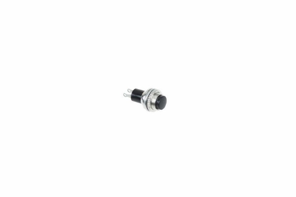Выключатель-кнопка металл 220V 2А (2с) OFF-(ON) Ø10.2 черная Mini (RWD-213) REXANT