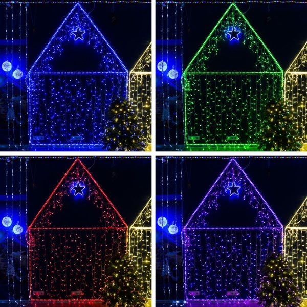 Гирлянда светодиодная Занавес 2х1,5м 300 LED RGB прозрачный ПВХ IP65 для свечения с динамикой 230В нужен контроллер 245-908 NEON-NIGHT