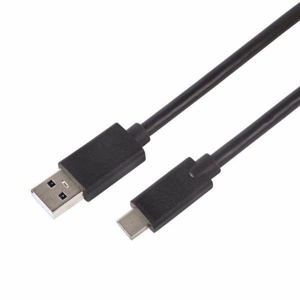 Кабель USB-A – Type-C, 2А, 1м, ПВХ, черный REXANT