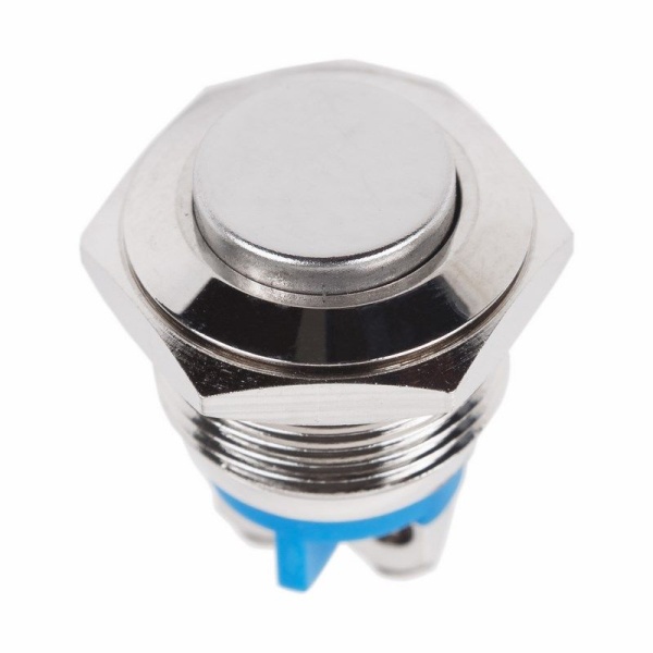 Кнопка антивандальная Ø16 Б/Фикс (2с винт) OFF-(ON) выпуклая (A16-A3) REXAN