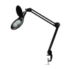 Лупа на струбцине круглая 5D с подсветкой 56 SMD LED, ø127мм, черная REXANT