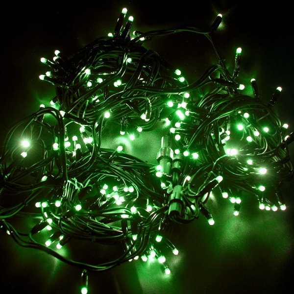 Гирлянда светодиодная Нить 20м 200 LED ЗЕЛЕНЫЙ черный каучук IP67 постоянное свечение 230В соединяется нужен блок 315-000 NEON-NIGHT