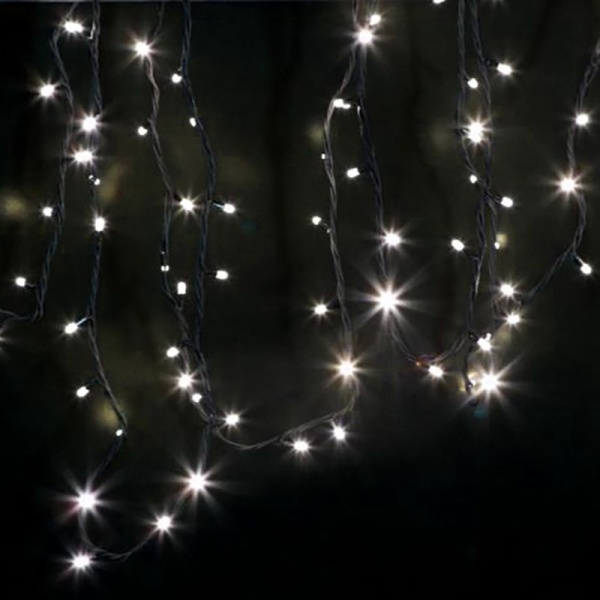 Гирлянда светодиодная Нить 12м 120 LED ТЕПЛЫЙ БЕЛЫЙ черный каучук IP67 постоянное свечение 230В соединяется нужен блок 315-000 NEON-NIGHT