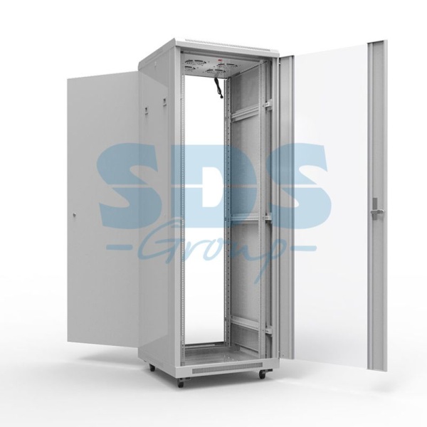 Шкаф напольный 19" 22U 600х600мм, передняя и задняя дверь перфорация, RAL 7035 REXANT