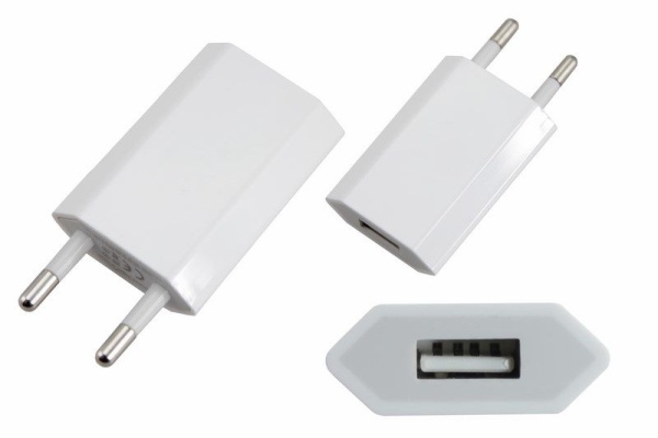 Сетевое зарядное устройство USB белое (СЗУ) (5 V, 1000 mA) REXANT