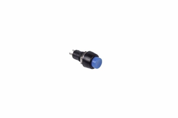 Выключатель-кнопка 250V 2А (2с) OFF-(ON) Б/Фикс синяя Micro (PBS-20В) REXANT