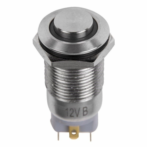 Кнопка антивандальная Ø12 12В(LED) Б/Фикс (4с) OFF-(ON) красная (A-12-C2) REXANT (в упак. 1шт.)