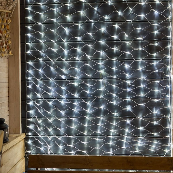 Гирлянда светодиодная Сеть 2х1,5м 288 LED БЕЛЫЙ прозрачный ПВХ IP65 свечение с динамикой 230В блок в комплекте NEON-NIGHT