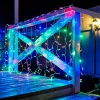Гирлянда светодиодная Занавес 2х1,5м 192 LED МУЛЬТИКОЛОР прозрачный ПВХ IP65 постоянное свечение 230В блок в комплекте NEON-NIGHT