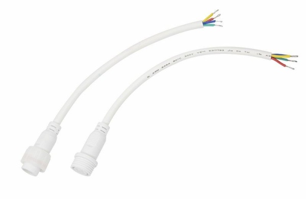 Соединительный кабель (4pin) герметичный (IP67) 4х0.75мм²  белый  REXANT