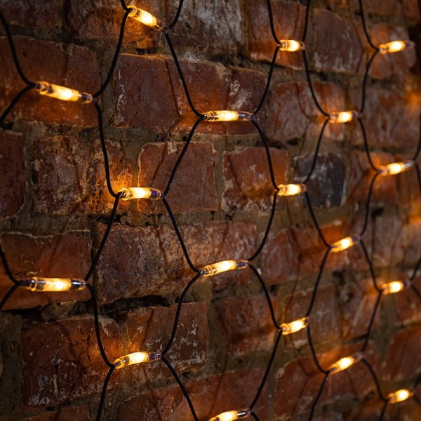 Гирлянда светодиодная Сеть 2x3м 432 LED ТЕПЛЫЙ БЕЛЫЙ черный каучук IP67 постоянное свечение 230В блок в комплекте NEON-NIGHT