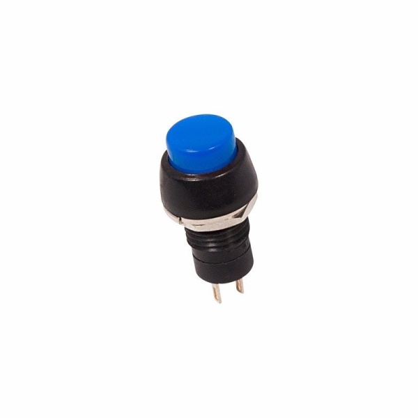 Выключатель-кнопка 250V 2А (2с) ON-OFF синяя Micro (PBS-20А) REXANT